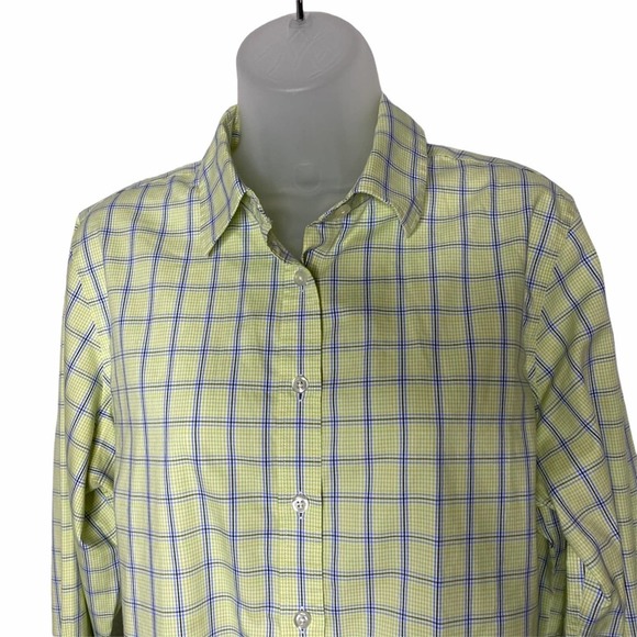 Lands End No Iron Shirt Womens Pinpoint Oxford Button Down Long Sleeve Green 16P - Picture 4 of 9